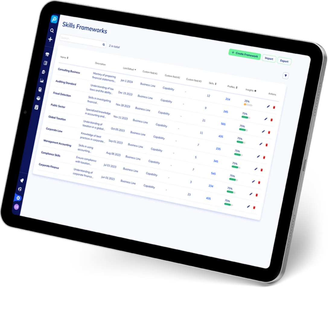 Curate and manage structured skills frameworks