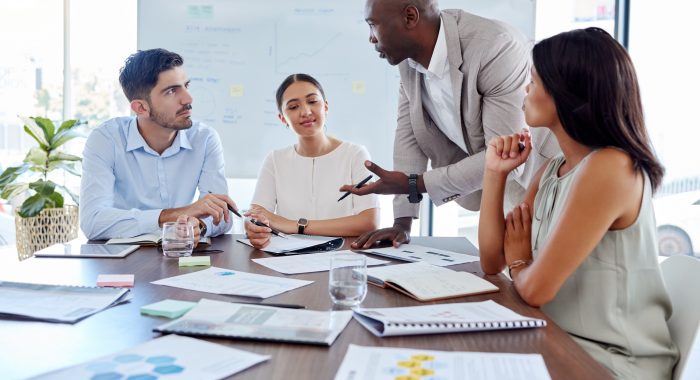 professionals in a meeting