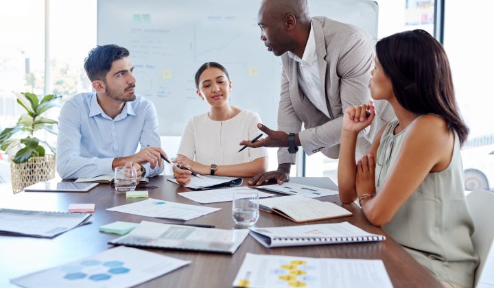 professionals in a meeting