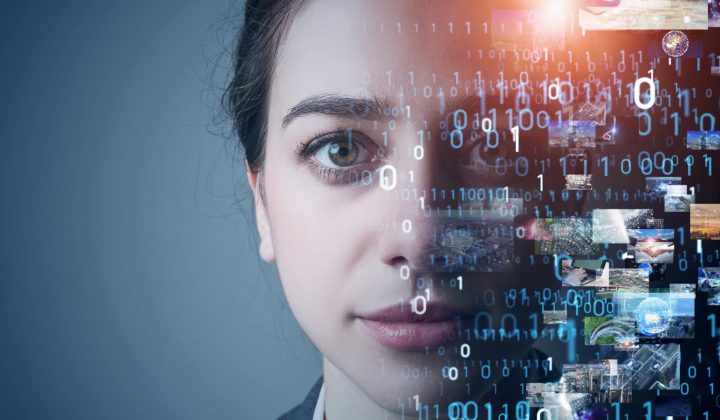 Woman with tech