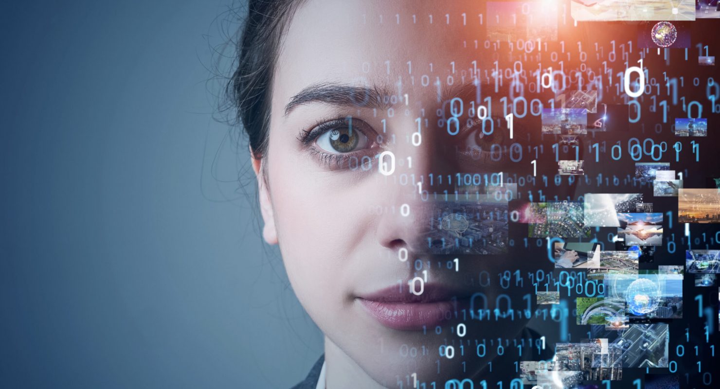 Woman with tech