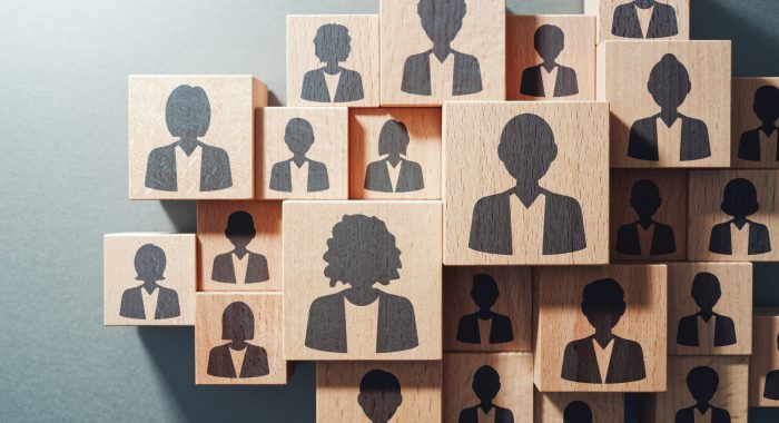 wooden blocks with human sillouettes on them